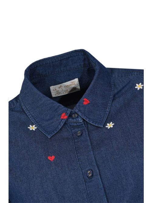 Camicia Meredith in chambray di cotone con ricamo fiori e cuori Mc2 Saint Barth | MDH00100362L